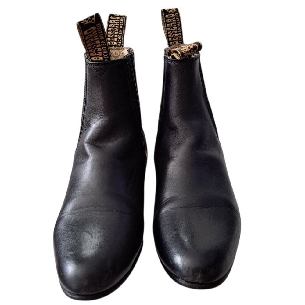 Besserro Men's Black Leather Classic Chelsea Boots Botin Size 25